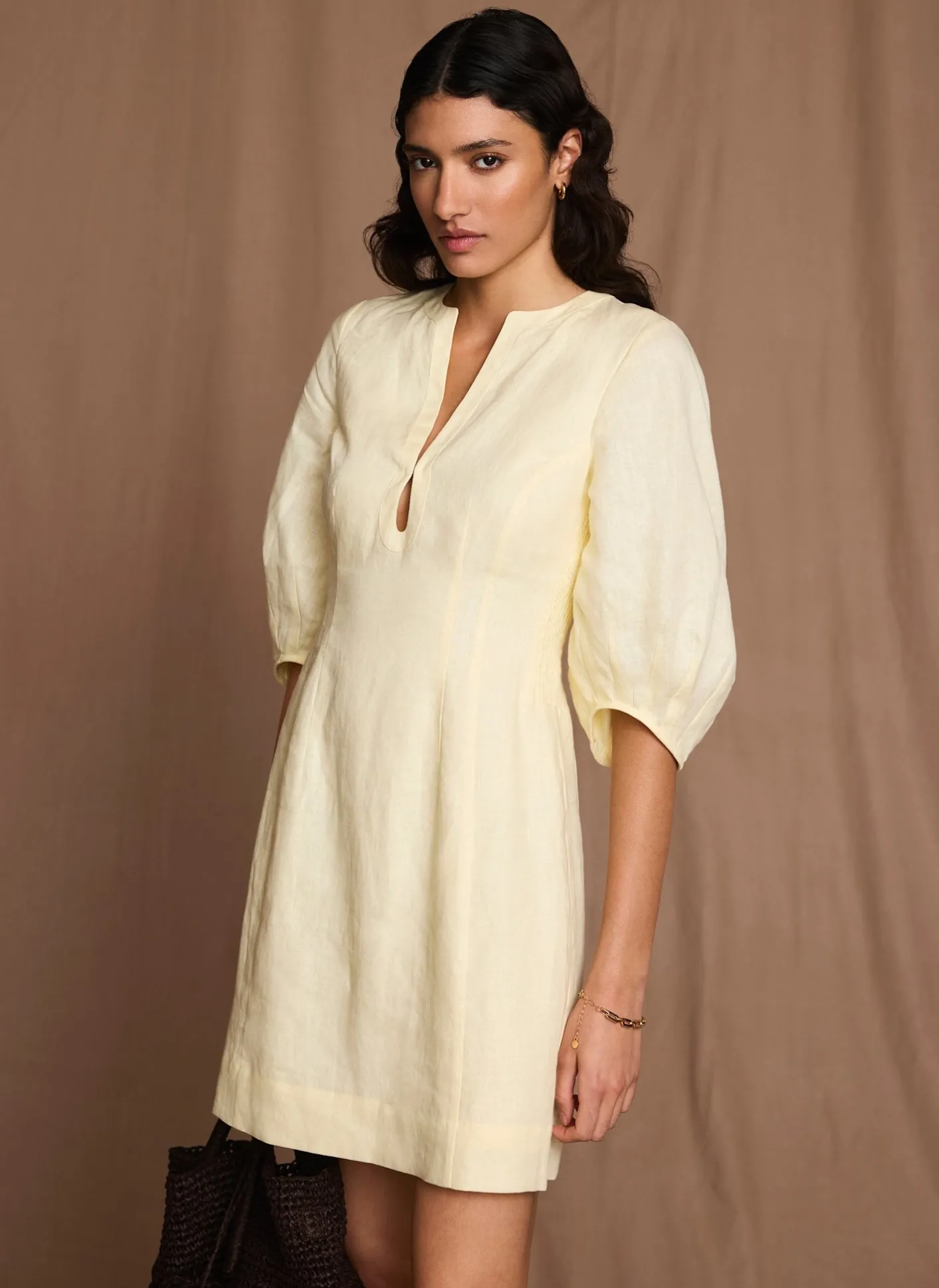 Best Linen Puff Sleeve Mini Dress Summer Dresses|Mini Dresses