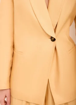 Sale Ramie Single Breasted Blazer Jackets