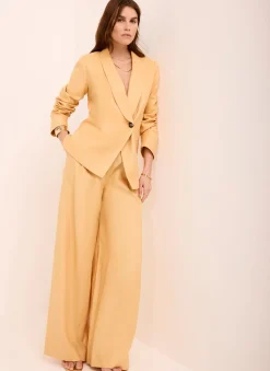Sale Ramie Single Breasted Blazer Jackets