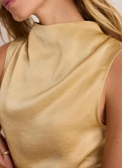 Online Satin Asymmetric Top All Tops|Tops