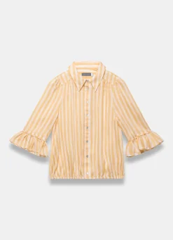 New Striped Ruffle Detail Shirt Shirts & Blouses|All Tops