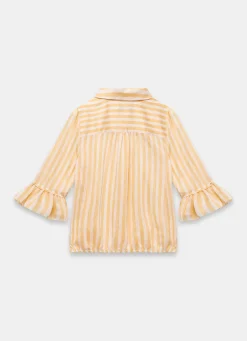 New Striped Ruffle Detail Shirt Shirts & Blouses|All Tops
