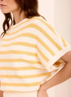Discount Striped Textured Knit Top Jumpers|Jumpers & Cardigans