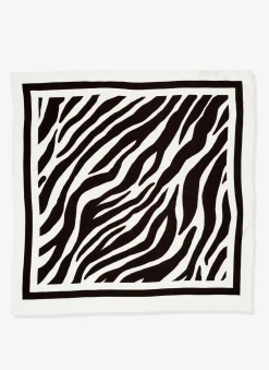 Sale Zoe Zebra Print Satin Square Scarf Scarves